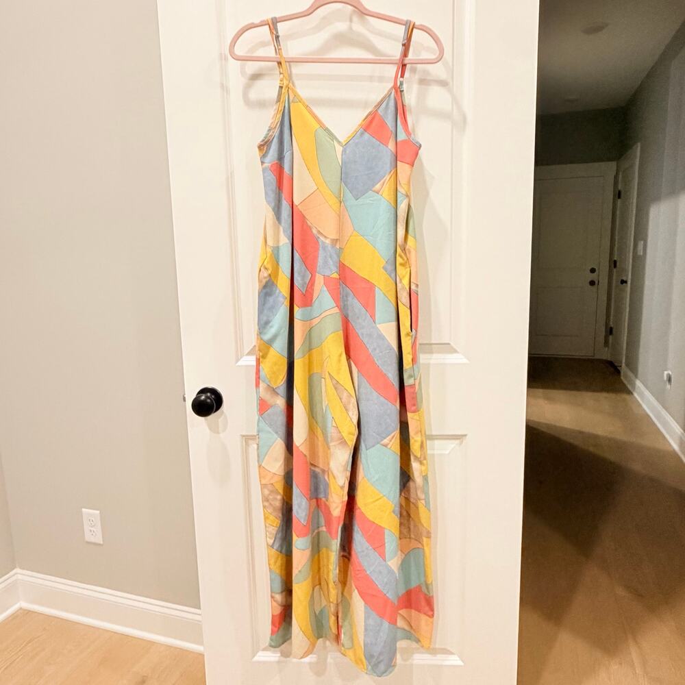 Luukse • Colorful Geometric Print Wide Leg Cami Jumpsuit